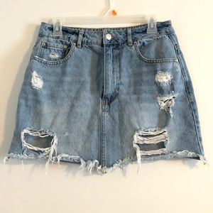 Forever 21  Ripped Jean Skirt